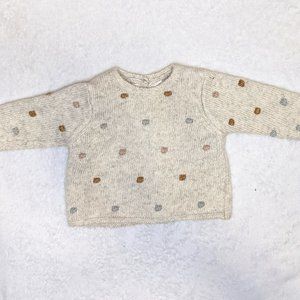 Zara button back dotted sweater